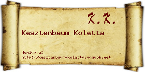 Kesztenbaum Koletta névjegykártya